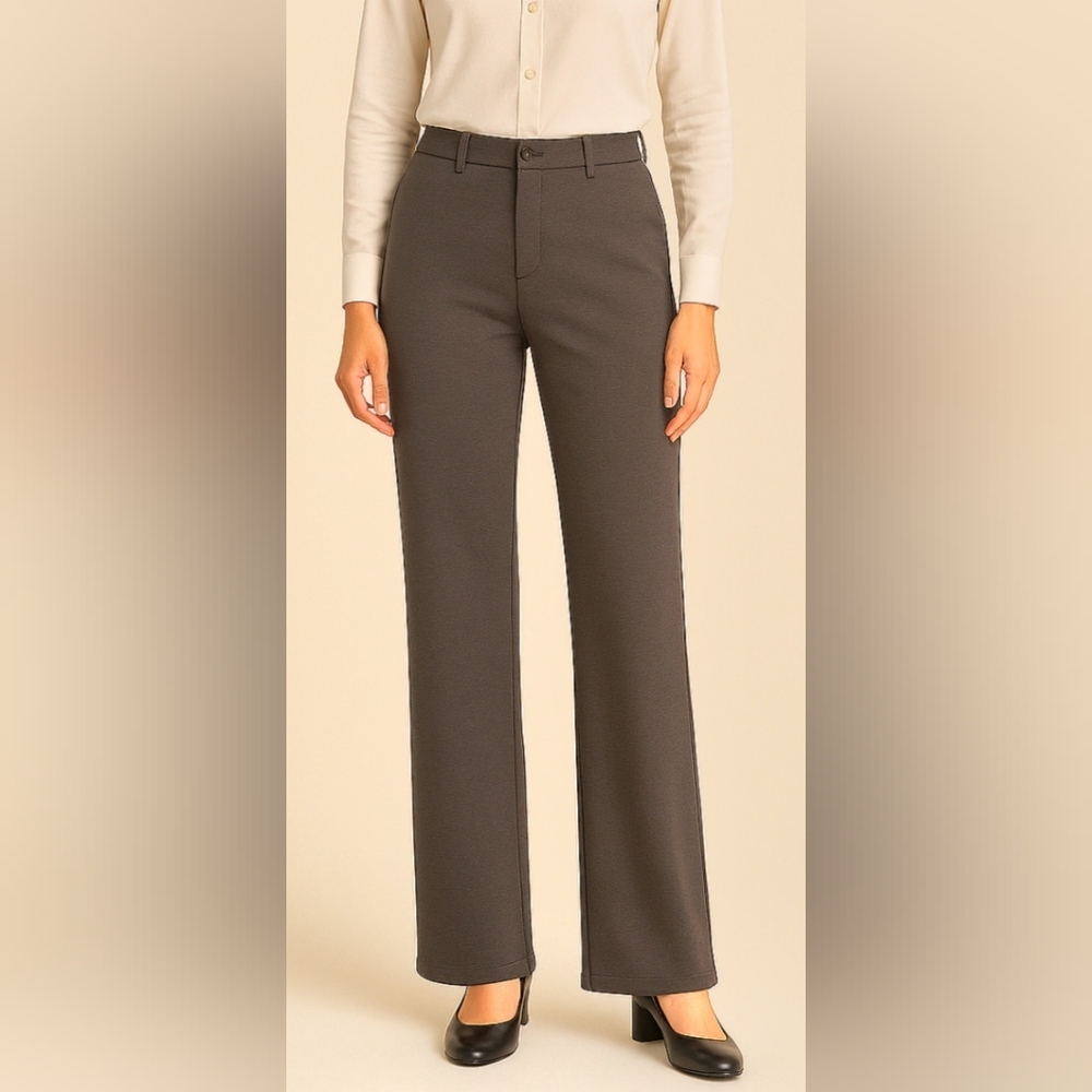 Chic Gray Cotton Straight Leg Women's Rider Pants By Lee